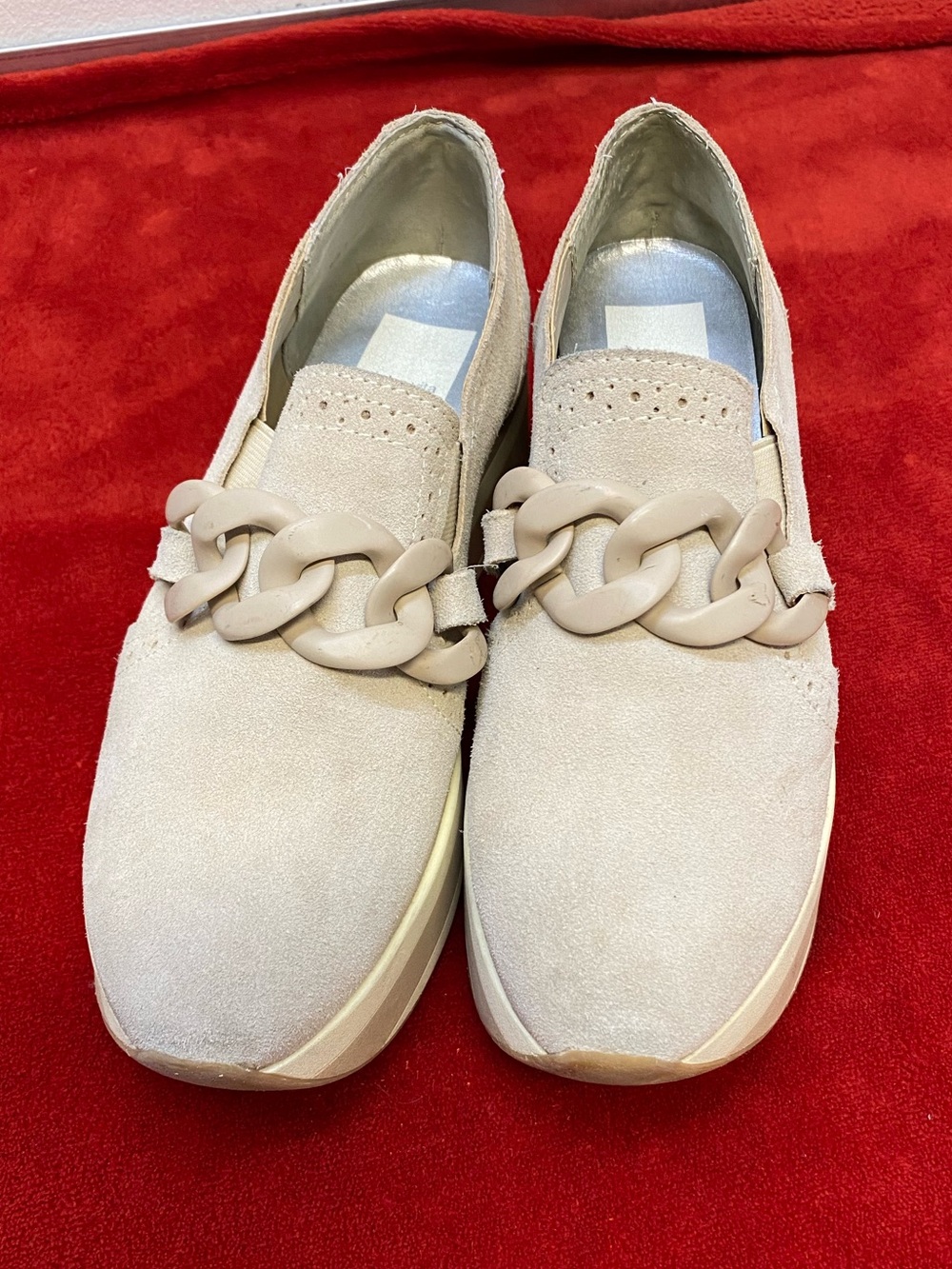 Dolce Vita Jhenee Shoes Womens 7 sand Suede Slip On Platform Casual Sneakers